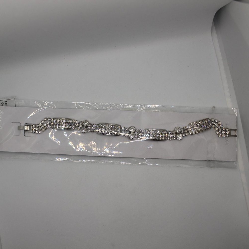 Rhinestone Bracelet Silver Tone